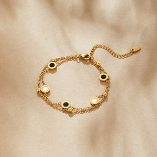 Alaina | Onyx & White Stone Bracelet