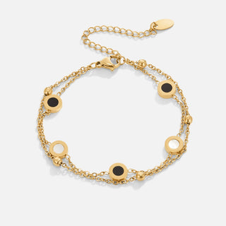 Alaina | Onyx & White Stone Bracelet