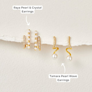 Elora | Tam Pearl Wave Earrings
